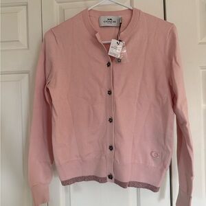 Coach Light Pink Knit Cardigan